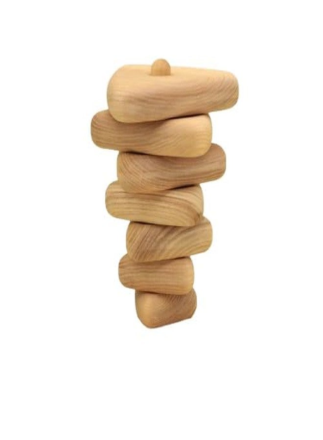 Keebori Wooden Stacking Toy for Toddlers Montessori Educational Pyramid Toy for Babies Natural 25 mm Thick Baby Stacker Blocks Natural Wood, 7 Rings (Stacking Toy Triangle) - Image 5